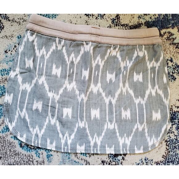 Dylan Mini Skirt Cotton Pockets Ikat Gray Size 6 Casual Beachy Coastal Pull On - Picture 5 of 9